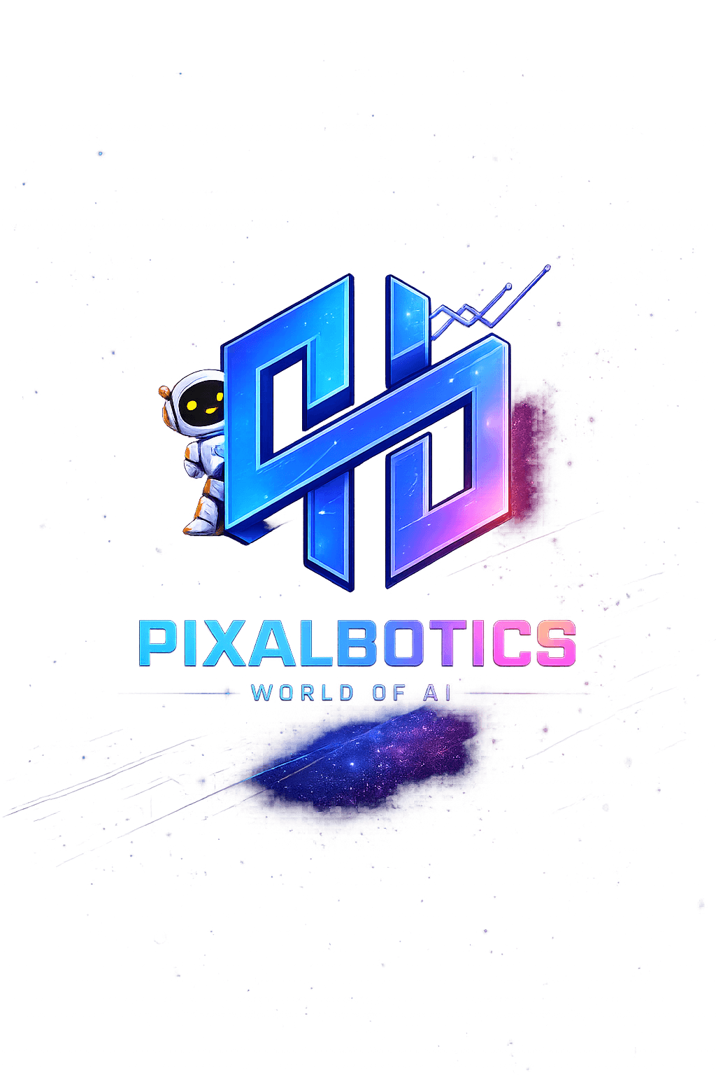 Pixalbotics hero logo with robot mascot